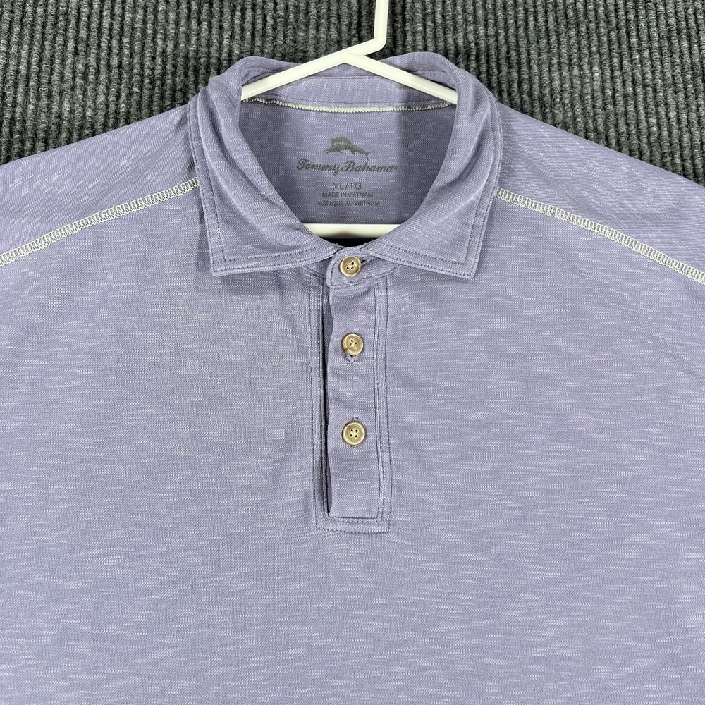 Tommy Bahama Polo Shirt Mens XL Extra Large Purple Short Sleeve Casual Outdoor